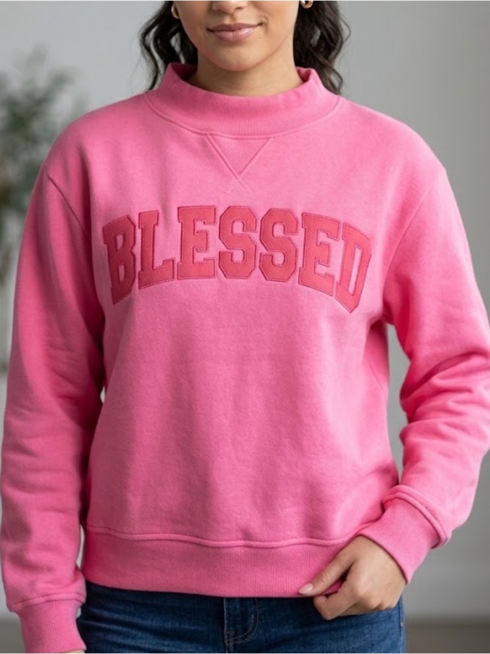 Pink "Blessed" forever 21! Sweatshirt - Cozy Pullover! New S